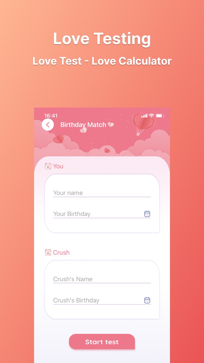 Crush Love Calculator Test