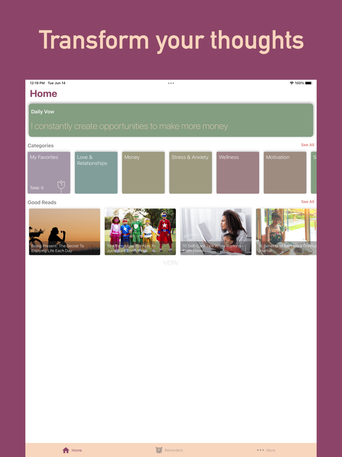 Vow Affirmations Self-Care