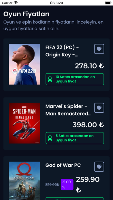 Oyun Fiyatları Screenshot
