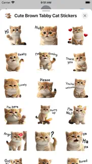cute brown tabby cat stickers iphone screenshot 2