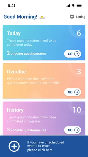 CONFORM ™ eDiary screenshot 1