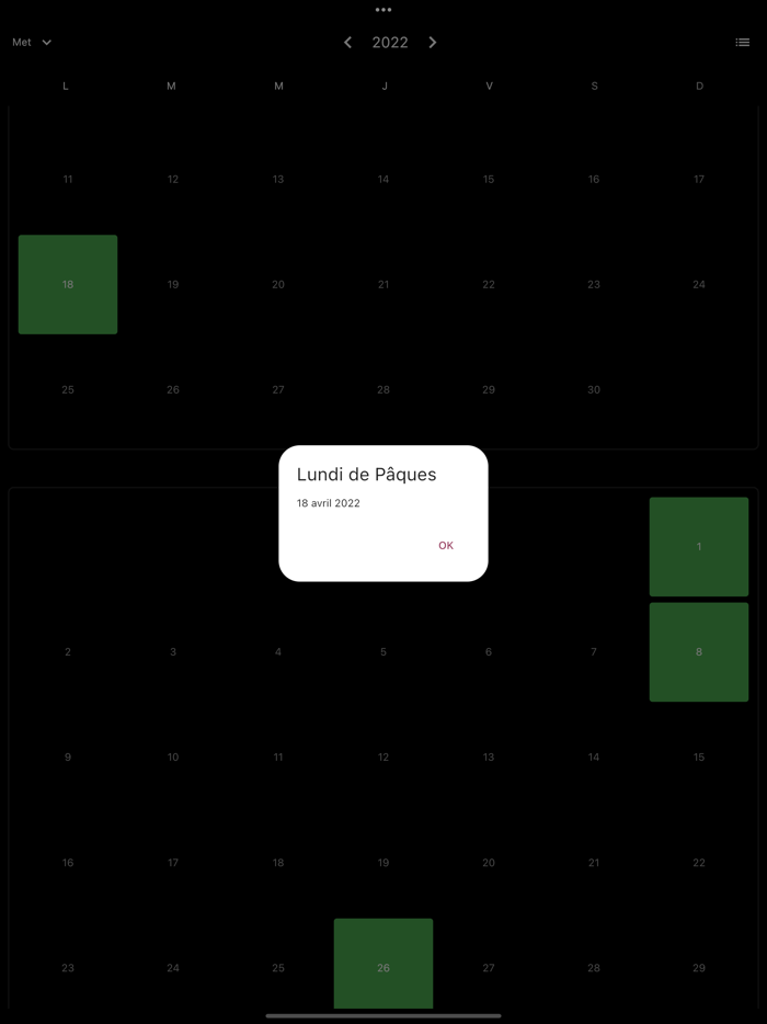 Jours fériés - France  DOM-TOM