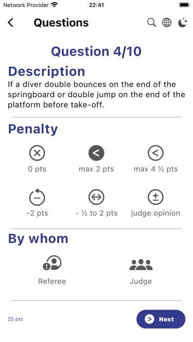 Diving Rules Screenshot