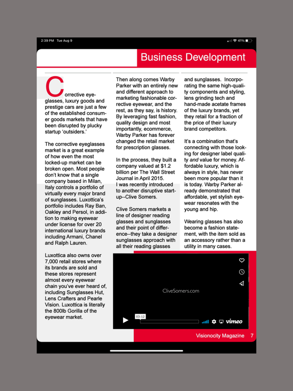 Visionocity Magazine iPad screenshot 7 - Business app