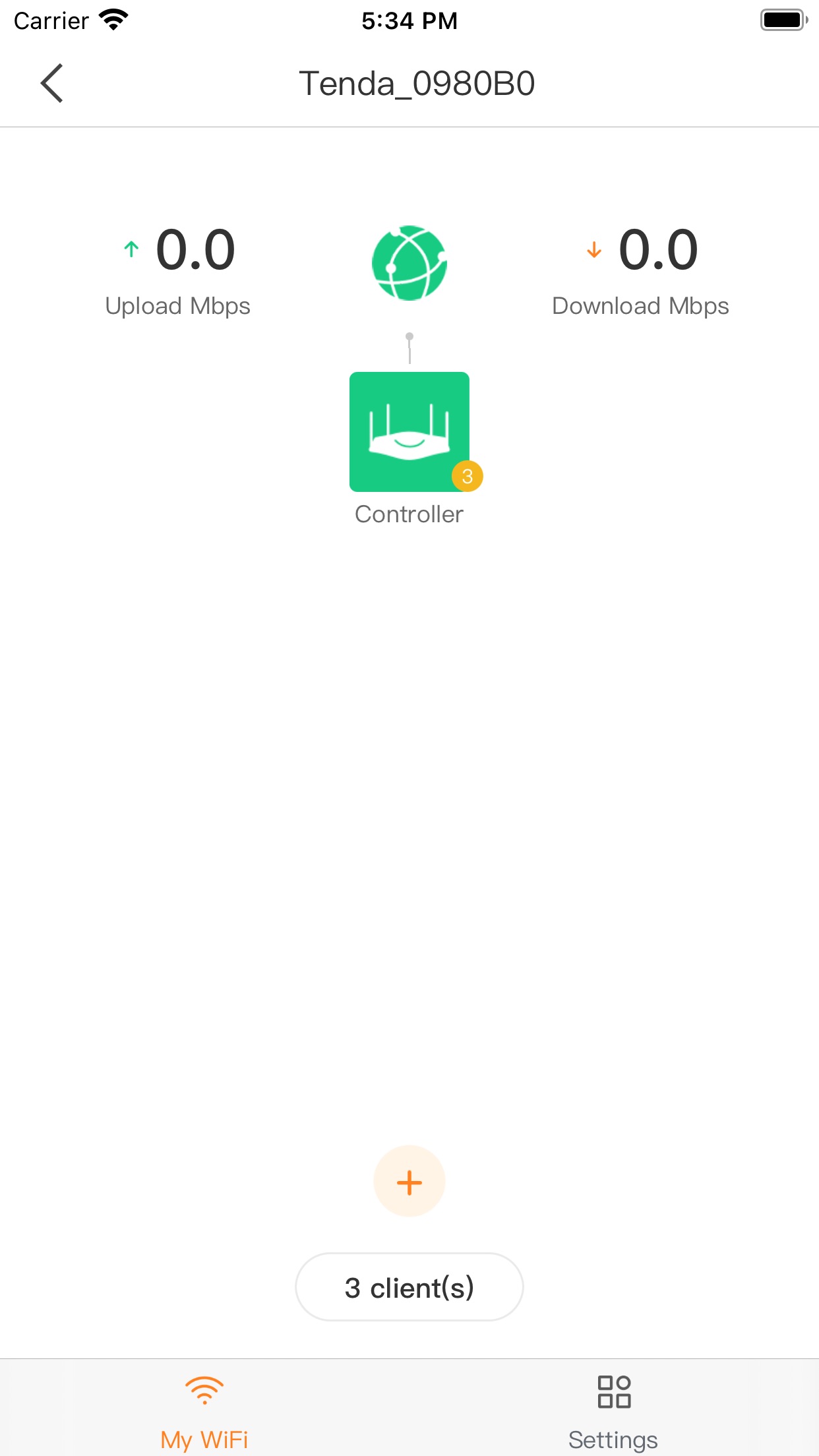 Screenshot do app Tenda WiFi