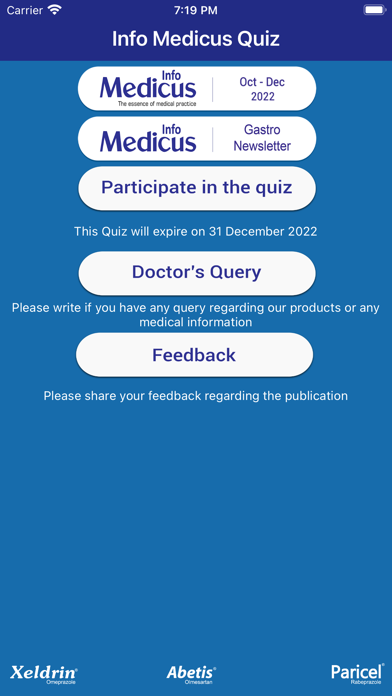 Screenshot #1 pour Info Medicus Quiz