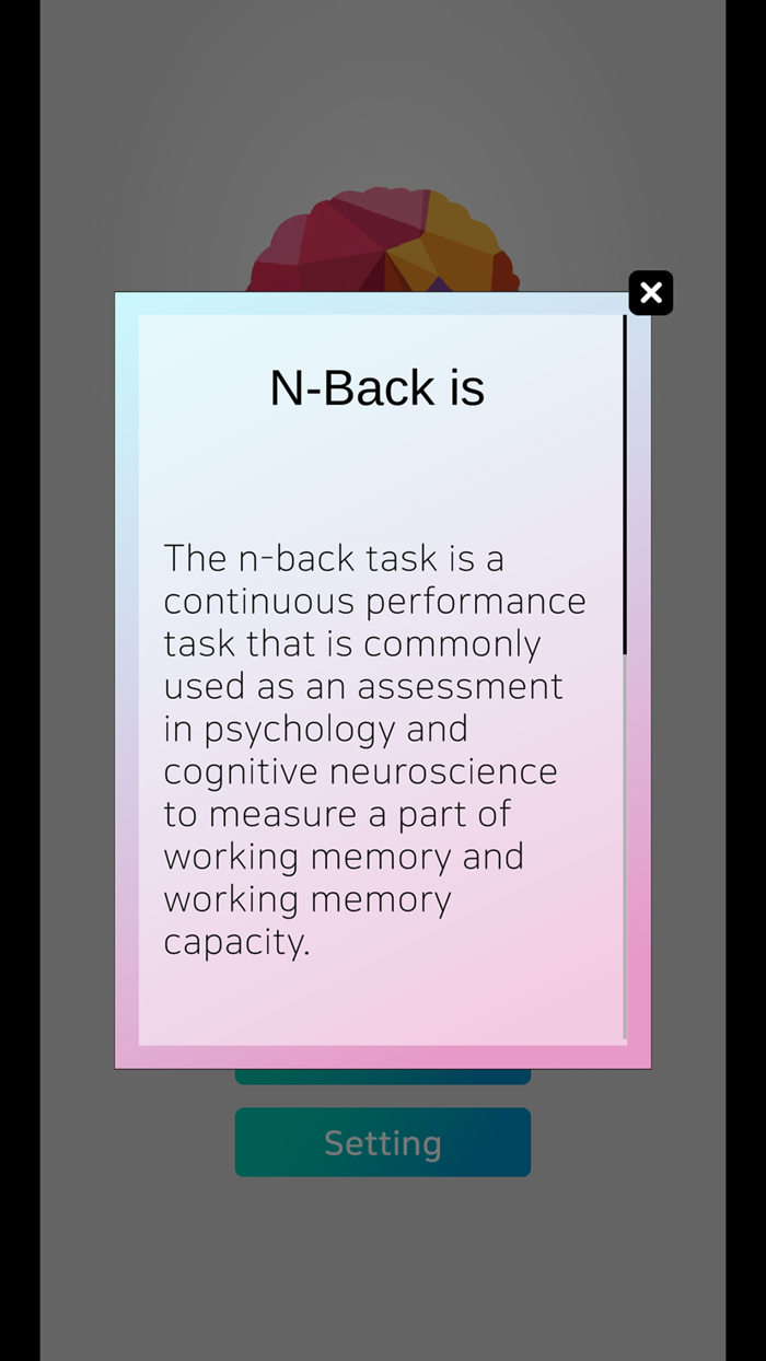 Brain training N-Back