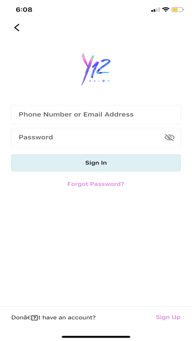 Y12 Salon app Screenshot