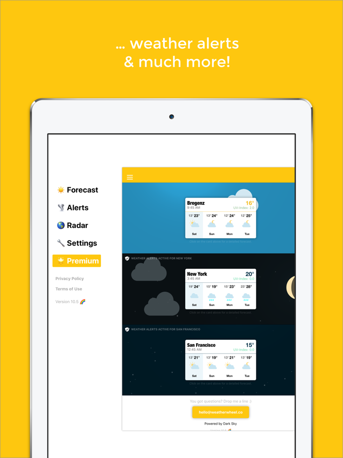 WeatherWheel Alerts Forecast