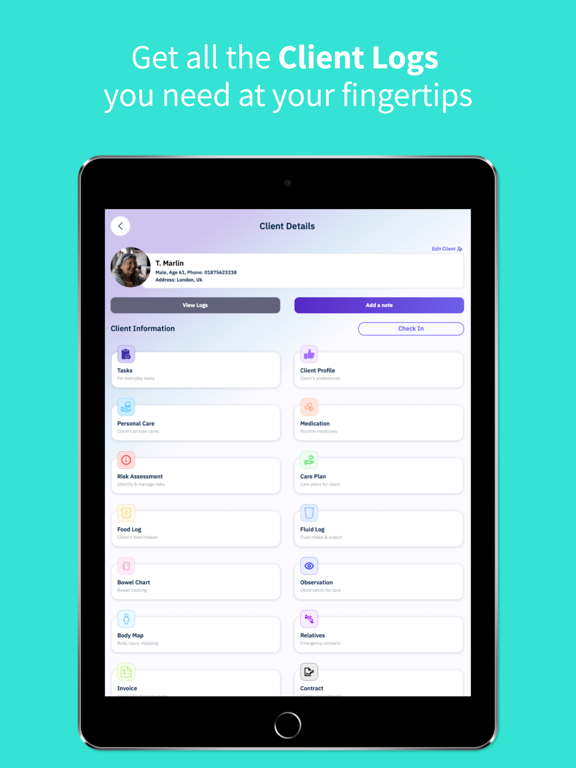 PocketCarer iPad screenshot 2 - Productivity app
