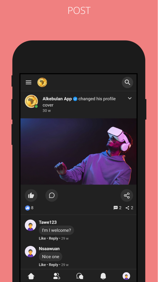 #4. Alkebulan: Social App (iOS) Által: CALEB ADEKUNLE
