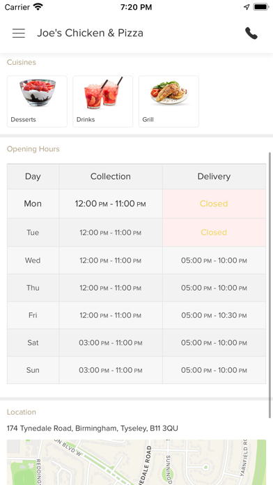 Joe's Chicken & Pizza Screenshot