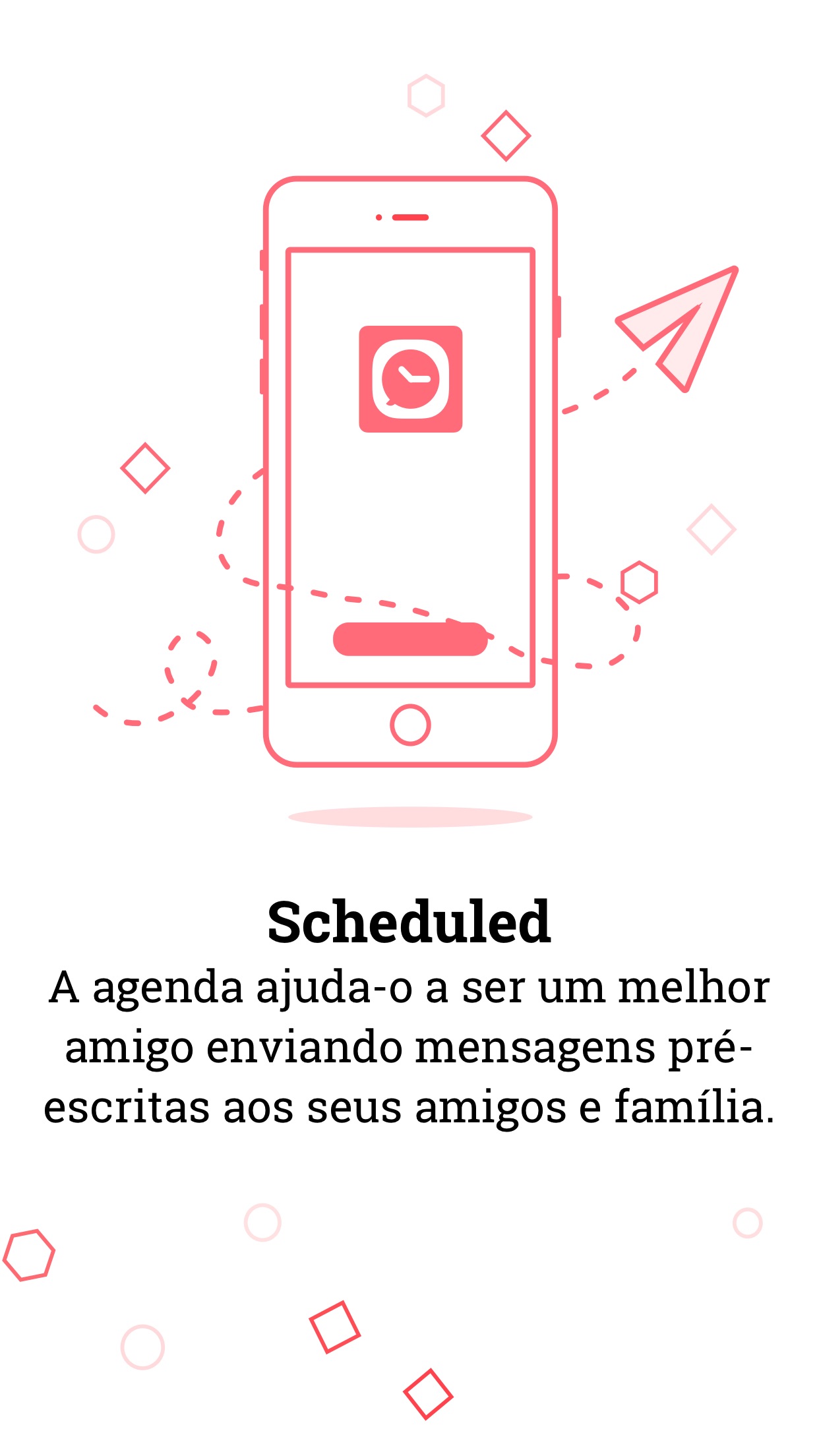 Screenshot do app Scheduled - Texto agendado