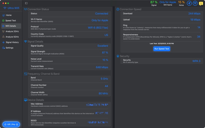 Ultra Wifi - Analyzer, Monitor Screenshot