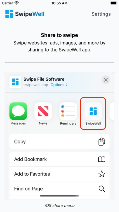 SwipeWell Screenshot