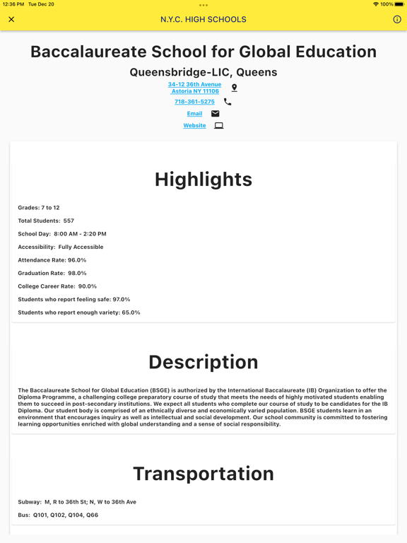 Screenshot #6 pour NYC H.S. Information