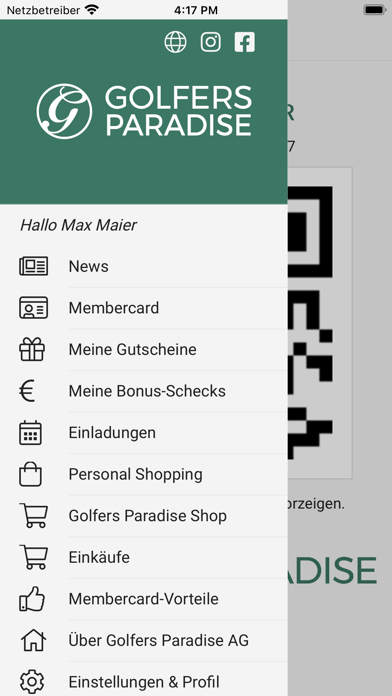 Golfers Paradise Member App Screenshot