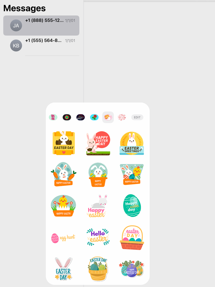 Easter Holiday Wish Stickers
