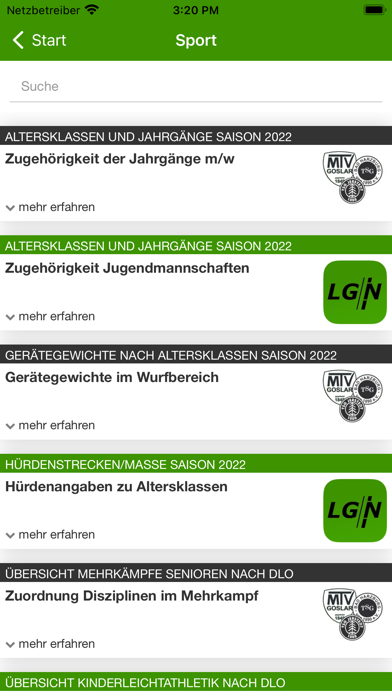 LG Nordharz Leichtathletik Screenshot