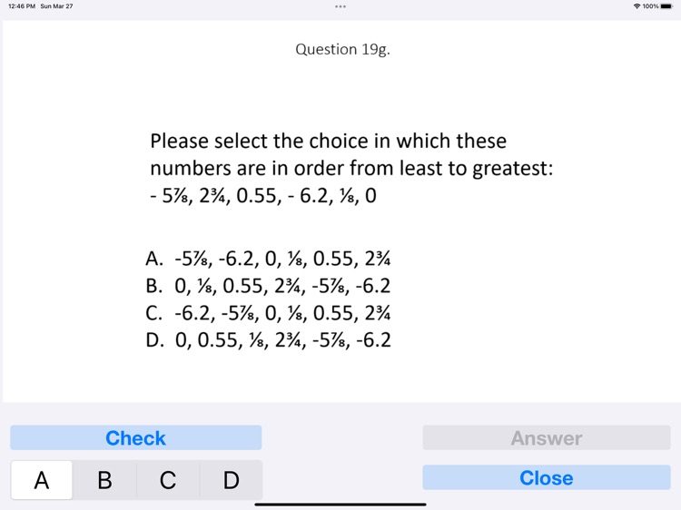 Math test for Common Core, 5.7