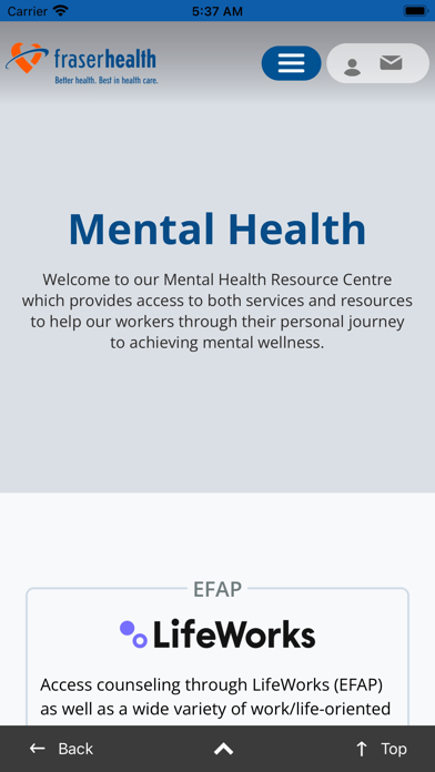 Fraser Health MyHealth Screenshot