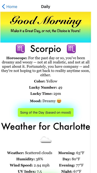 Good Morning: Daily Horoscope Screenshot