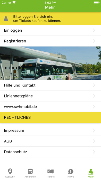 SWH-Mobil Screenshot