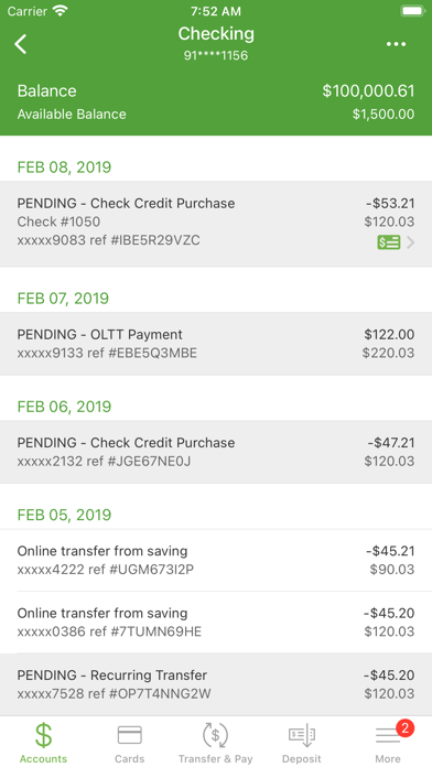 Valliance Bank Mobile Banking Screenshot
