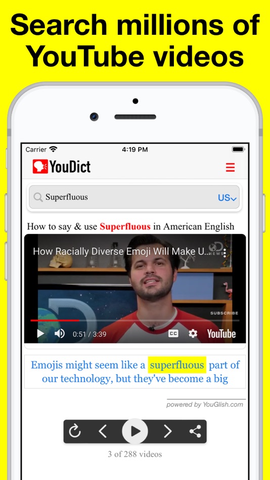 #2. YouDict - Video Dictionary (iOS) 由: SmartAddress, Inc.
