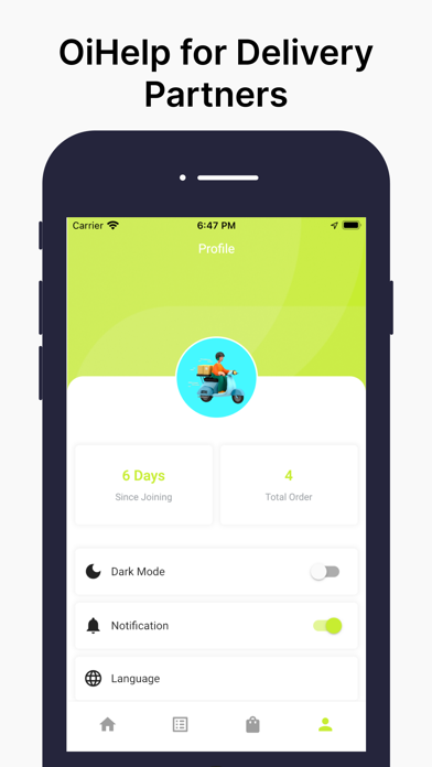 OiHelp for Delivery Partners Screenshot