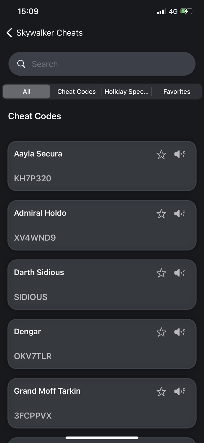 Cheat Codes for Skywalker Saga