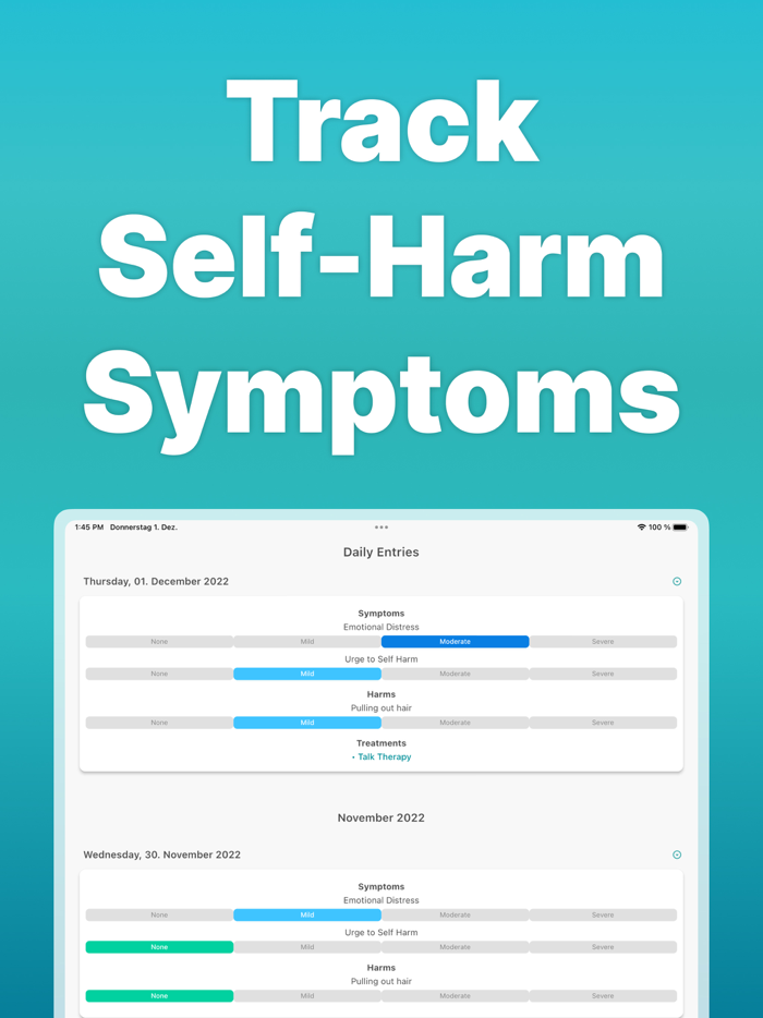 Self Harm Tracker and Recovery