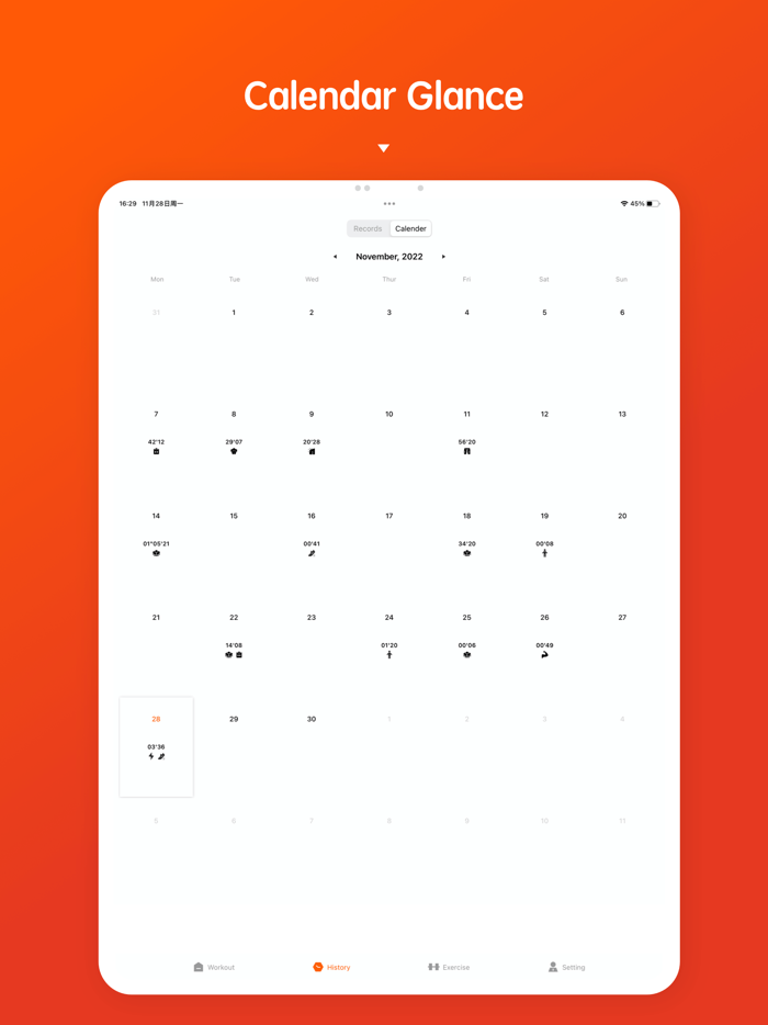 Workout - Planner and Tracker