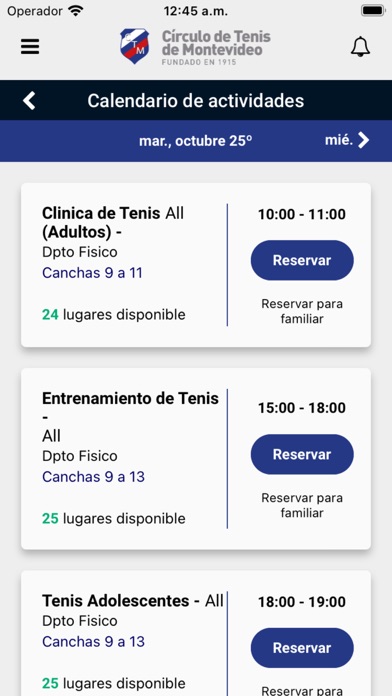 Círculo de Tenis de Montevideo Screenshot
