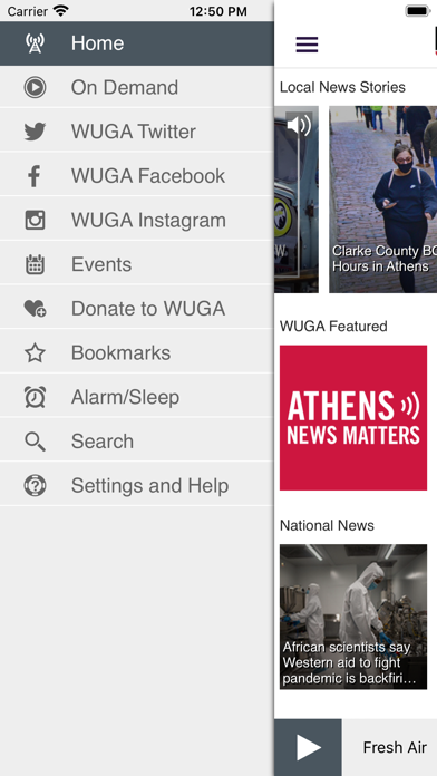 WUGA Public Radio App Screenshot
