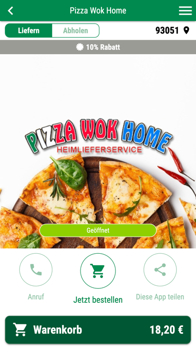 Pizza Wok Home Screenshot