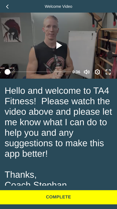TA4 Fitness Longevity System Screenshot