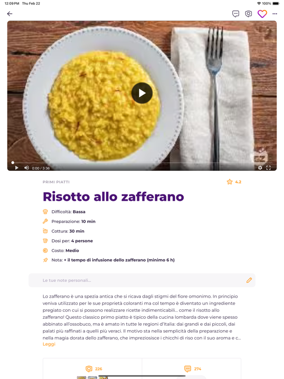 GialloZafferano: le Ricette iPad screenshot 4 - Food & Drink app