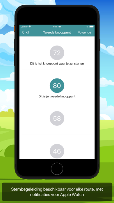 De knooppuntenapp Screenshot