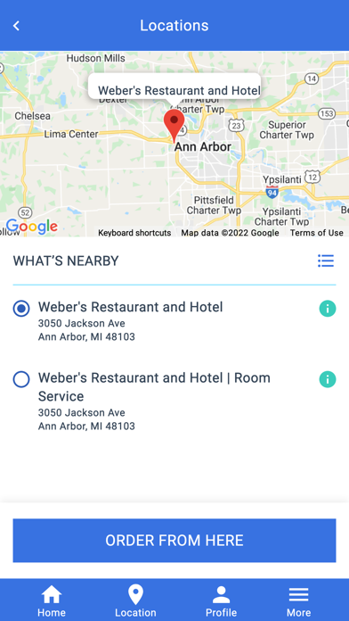 Weber's Restaurant and Hotel Screenshot