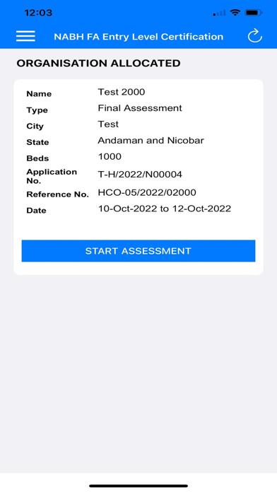 NABH-HA Assessor App Screenshot