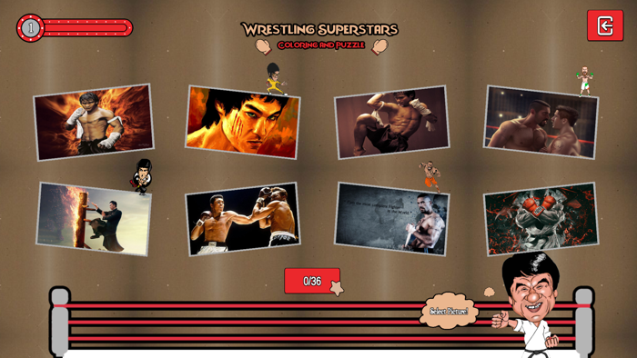 Wrestling Superstars Coloring