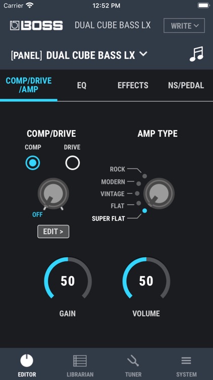 DUAL CUBE BASS LX Editor