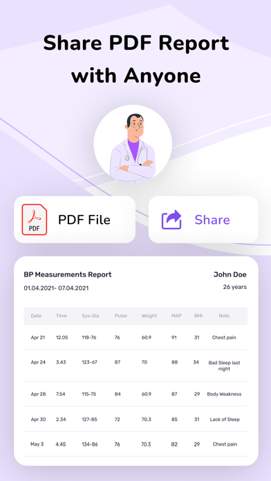 Blood Pressure App Screenshot