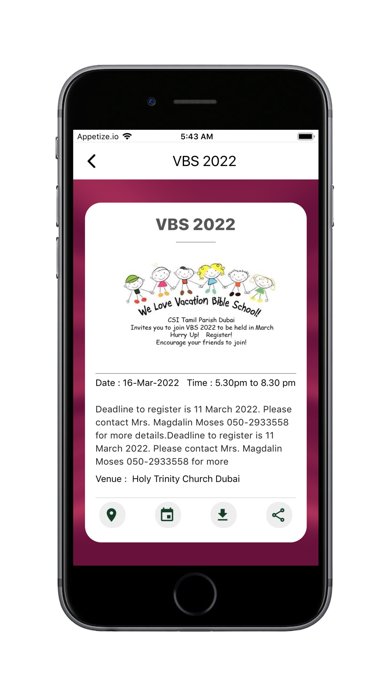 CSI Tamil Parish Dubai Screenshot