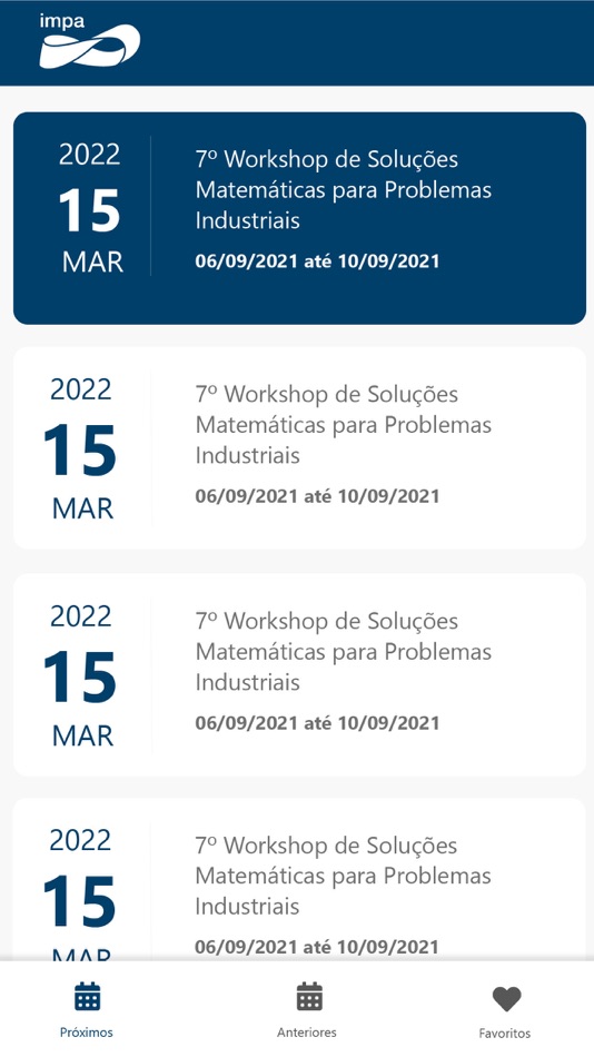 #2. IMPA Eventos (iOS) 由: Instituto de Matematica Pura e Aplicada