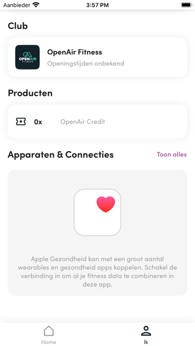 De OpenAir Fitness app Screenshot