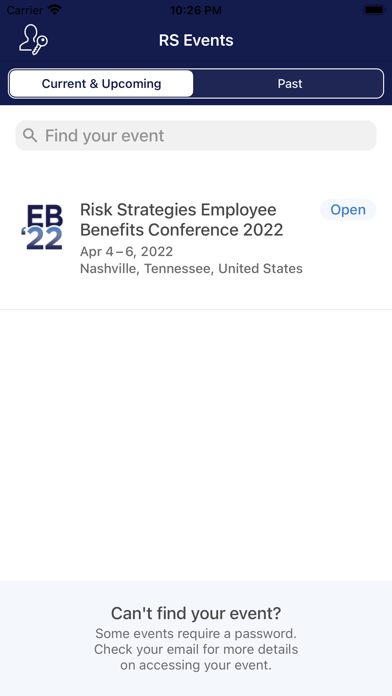 Risk Strategies Events Screenshot