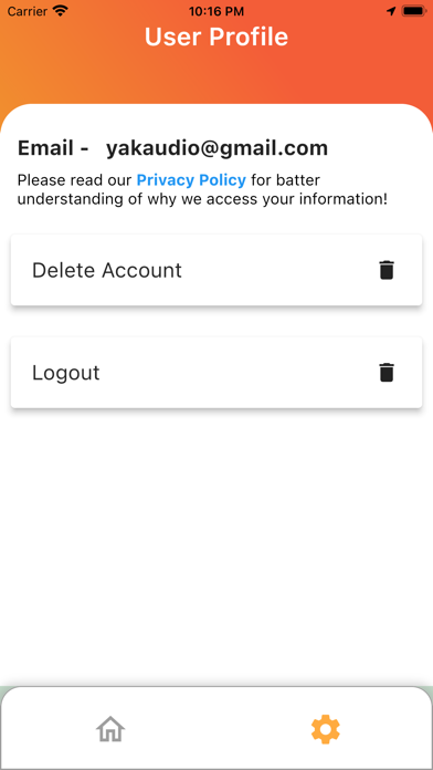 Yak Audio Screenshot