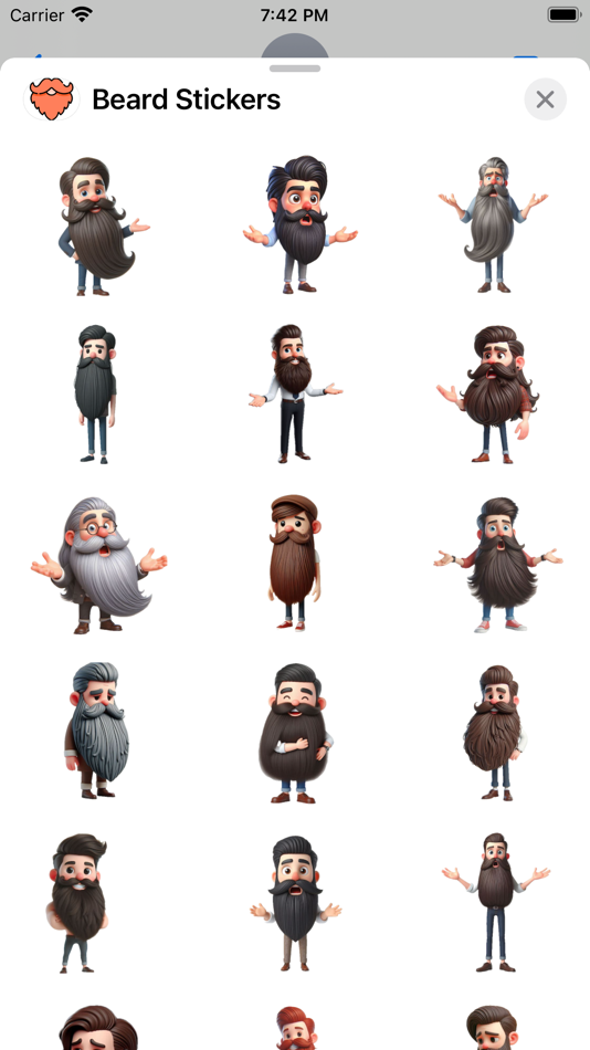 #1. Beard Stickers (iOS) Podle: Paul Scott